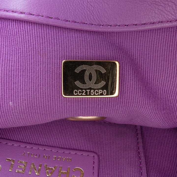Matelassé Candy Chaîne à rabat Mini Cuir d'agneau Violet