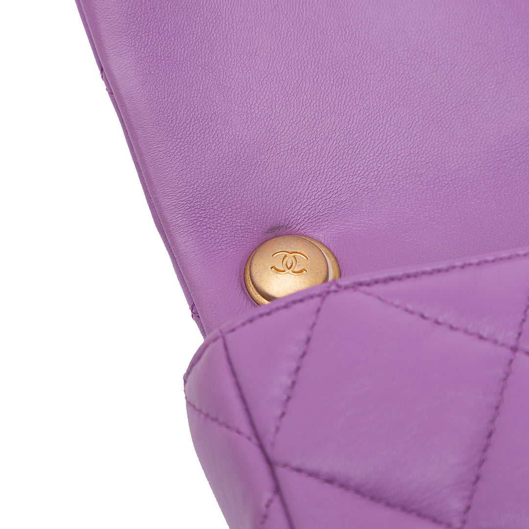 Matelassé Candy Chaîne à rabat Mini Cuir d'agneau Violet
