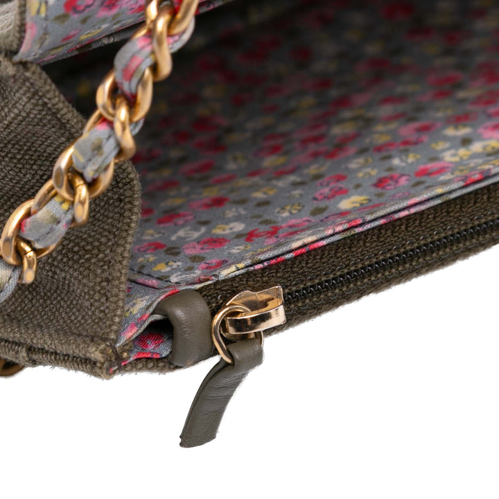 Quilted Canvas Coco Cuba Charms Wallet On Chain Brown - Gaby Paris
