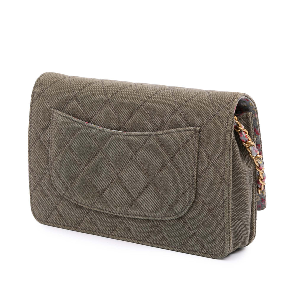 Quilted Canvas Coco Cuba Charms Wallet On Chain Brown - Gaby Paris