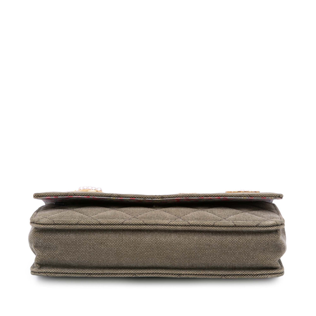 Quilted Canvas Coco Cuba Charms Wallet On Chain Brown - Gaby Paris