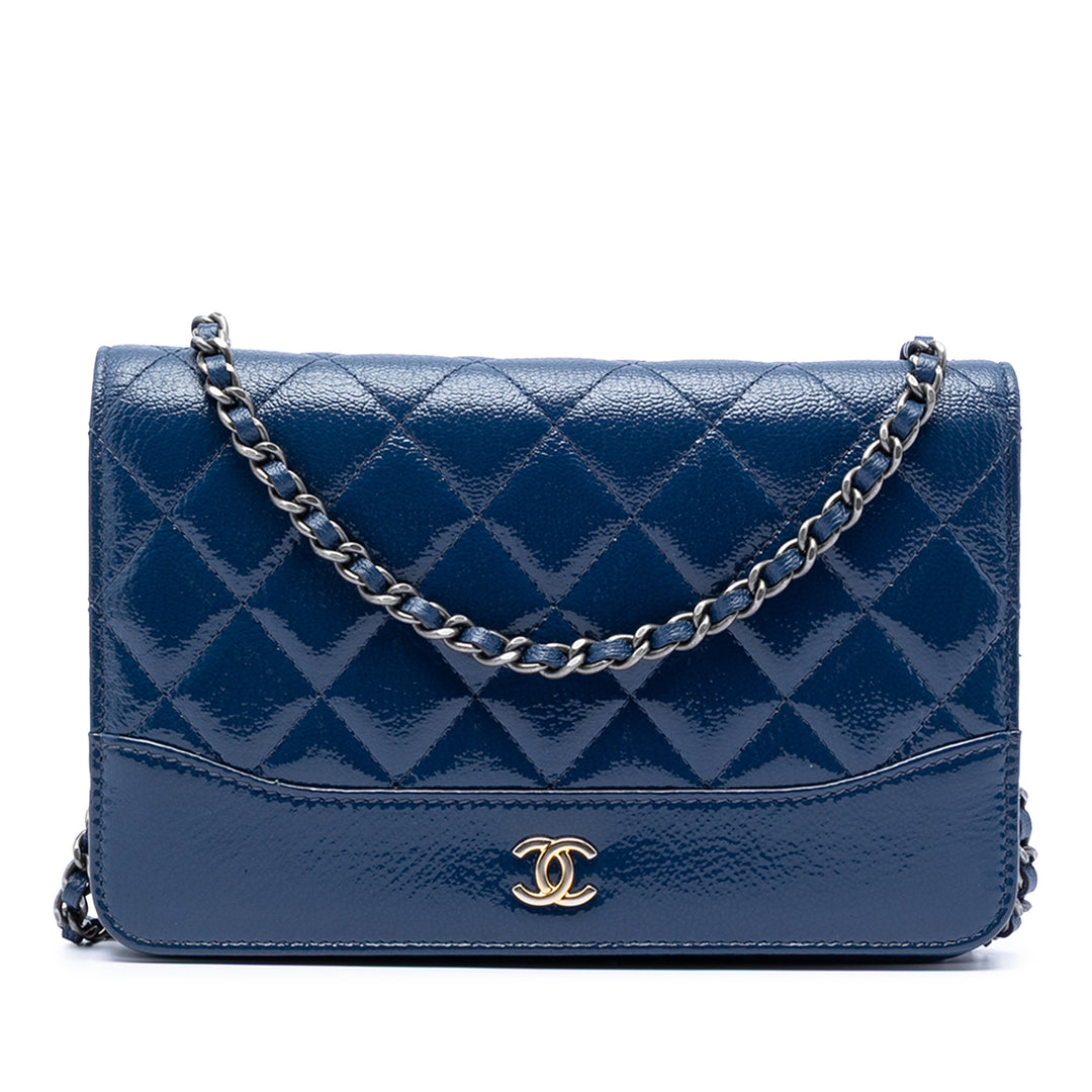 Chanel Matelassé Cuir verni vieilli Cuir de veau Gabrielle Wallet on Chain