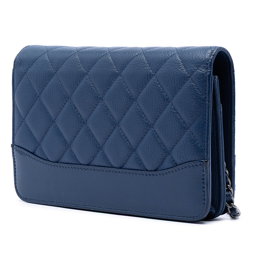 Chanel Matelassé Cuir verni vieilli Cuir de veau Gabrielle Wallet on Chain