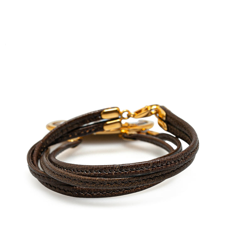 Leather Enamel Grand Apparat Choker Brown - Gaby Paris