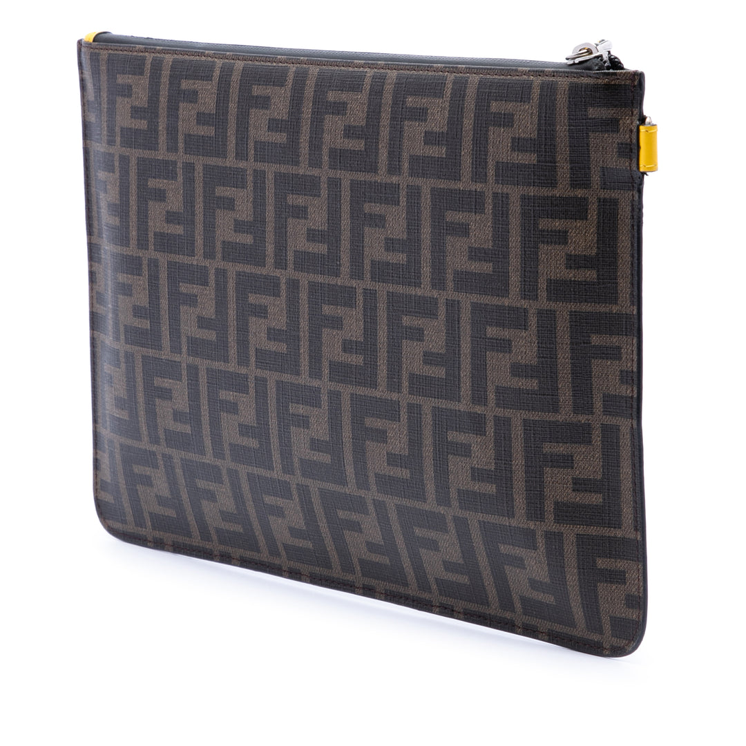 Fendi Zucca Coated Toile Roma Amor Zip Pochette