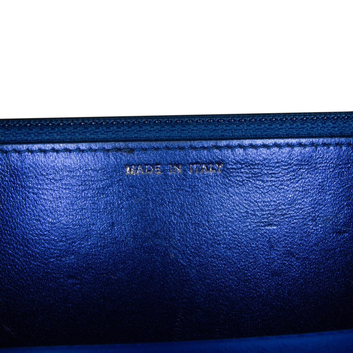 Patent Boy Wallet on Chain Blue - Gaby Paris