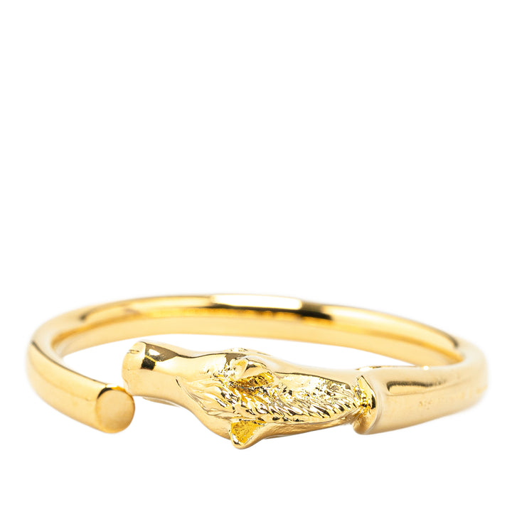 Gold Plated Tete de Cheval Horse Bangle Gold - Gaby Paris