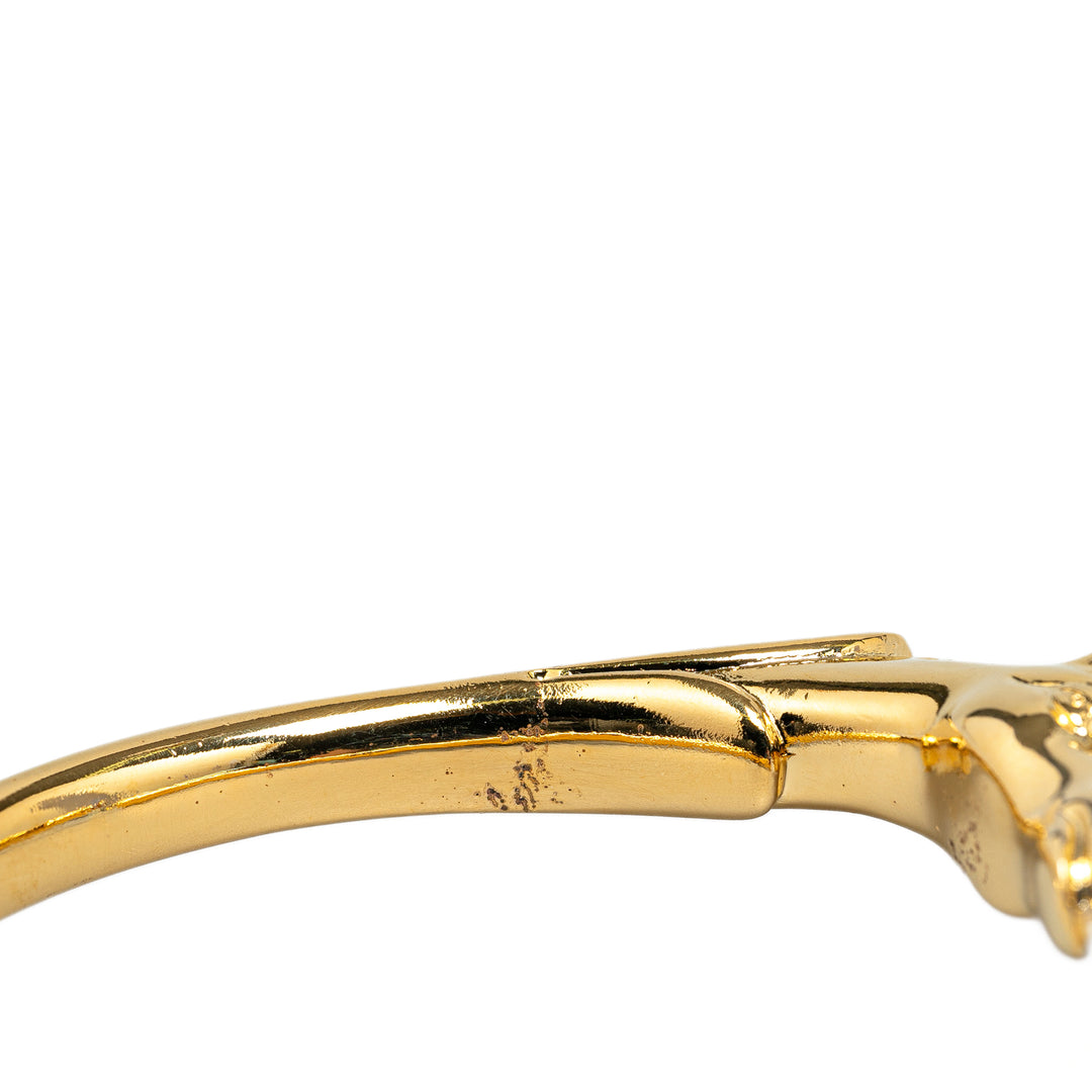 Gold Plated Tete de Cheval Horse Bangle Gold - Gaby Paris