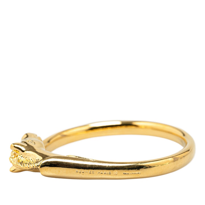 Gold Plated Tete de Cheval Horse Bangle Gold - Gaby Paris