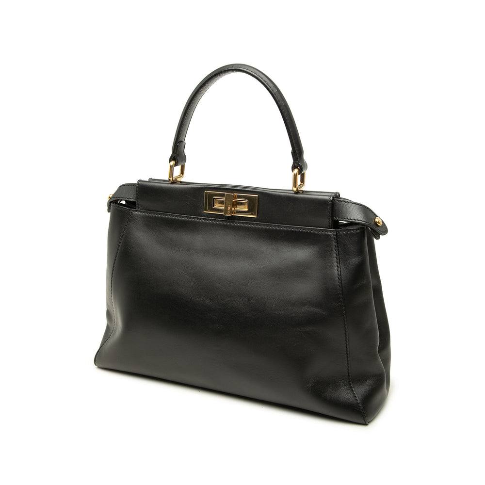 Fendi Sac à main brillant Peekaboo Iconic nappa Moyen Noir – vue 2 – GABY PARIS