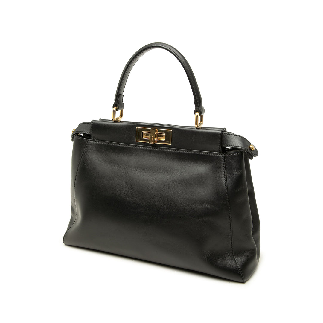 Fendi Sac à main brillant Peekaboo Iconic nappa Moyen Noir – vue 2 – GABY PARIS