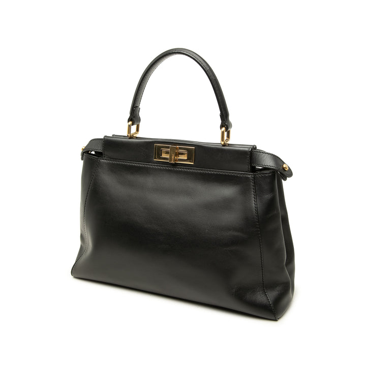 Fendi Sac à main brillant Peekaboo Iconic nappa Moyen Noir – vue 2 – GABY PARIS