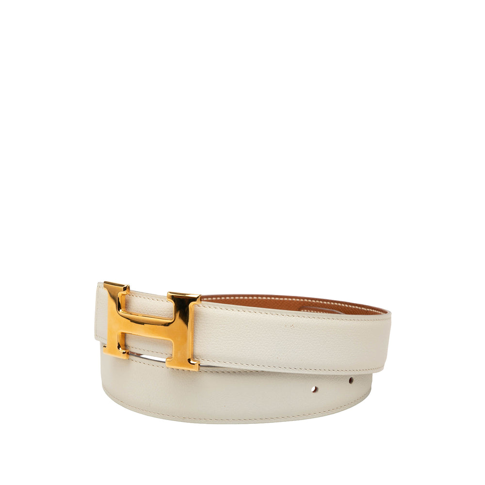Hermès Ceinture Box Veau et Courchevel Constance H Réversible Box Marron – vue 2 – GABY PARIS