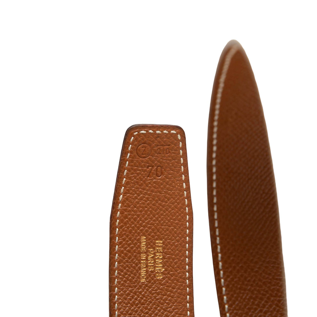 Hermès Ceinture Box Veau et Courchevel Constance H Réversible Box Marron – vue 5 – GABY PARIS