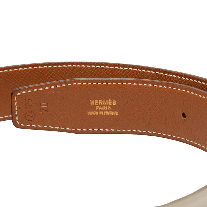 Hermès Ceinture Box Veau et Courchevel Constance H Réversible Box Marron – vue 6 – GABY PARIS