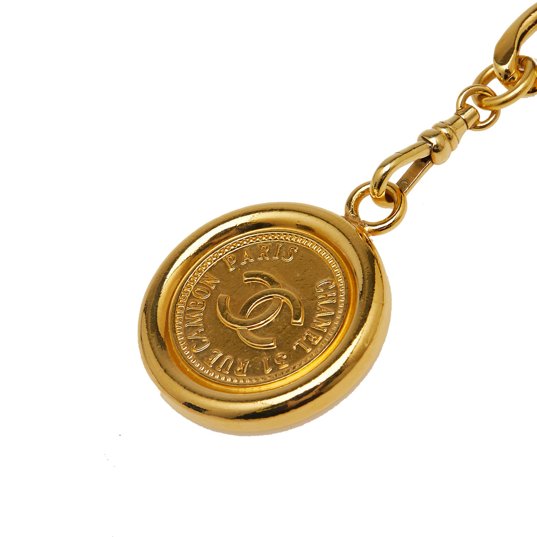 Chanel Doré Plated Medallion Cuir Woven Chain Belt Doré