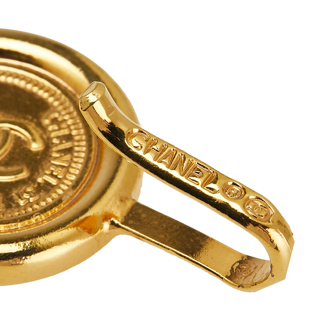 Chanel Doré Plated Medallion Cuir Woven Chain Belt Doré