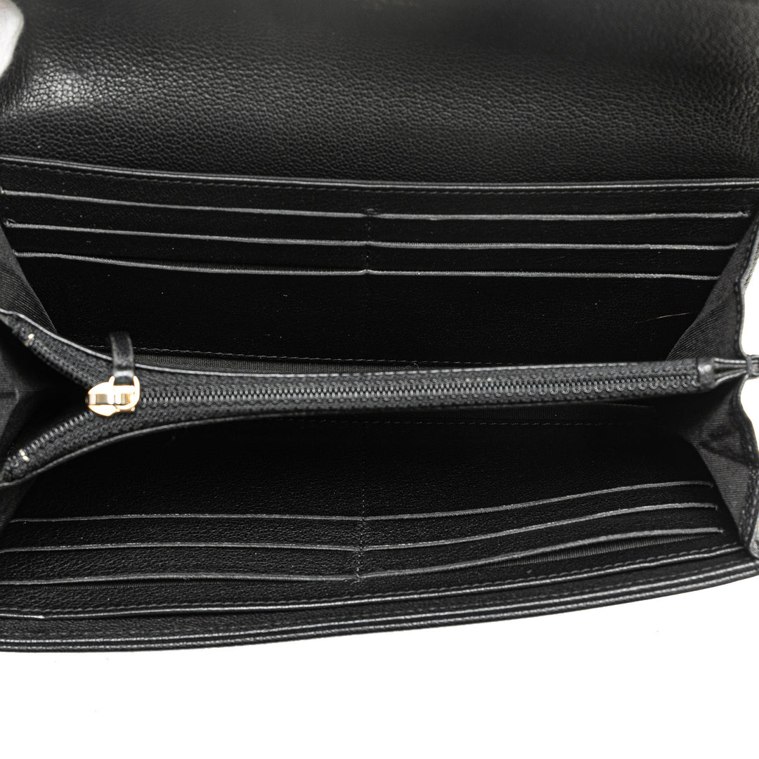 CC Calfskin Long Wallet Black - Gaby Paris