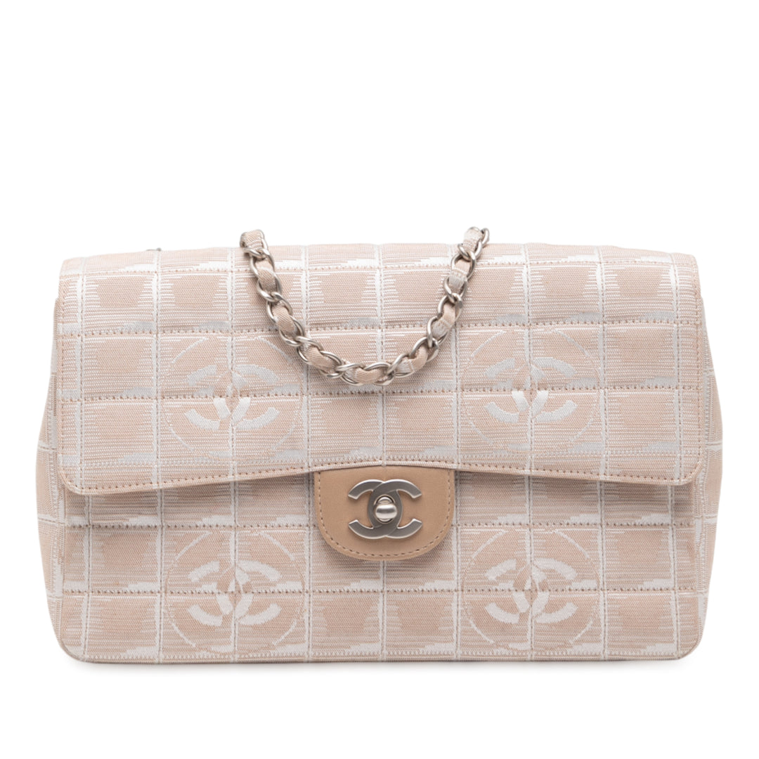 Chanel Medium New Travel Line Nylon Simple rabat Marron – GABY PARIS Authentique