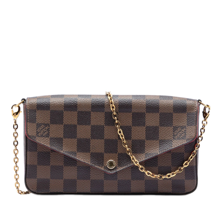 Pochette Felicie Damier Ébène Marron