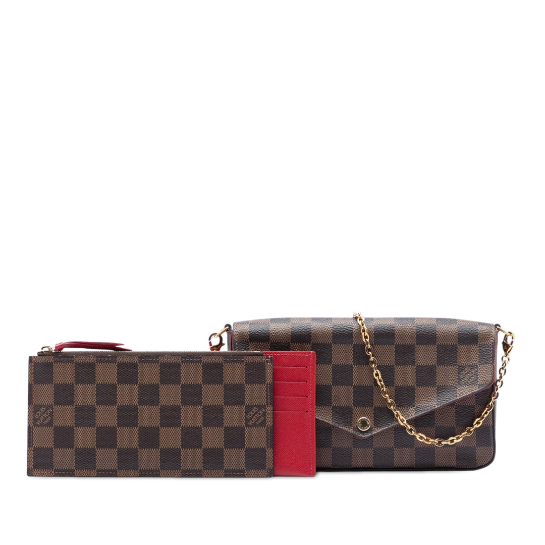 Pochette Felicie Damier Ébène Marron