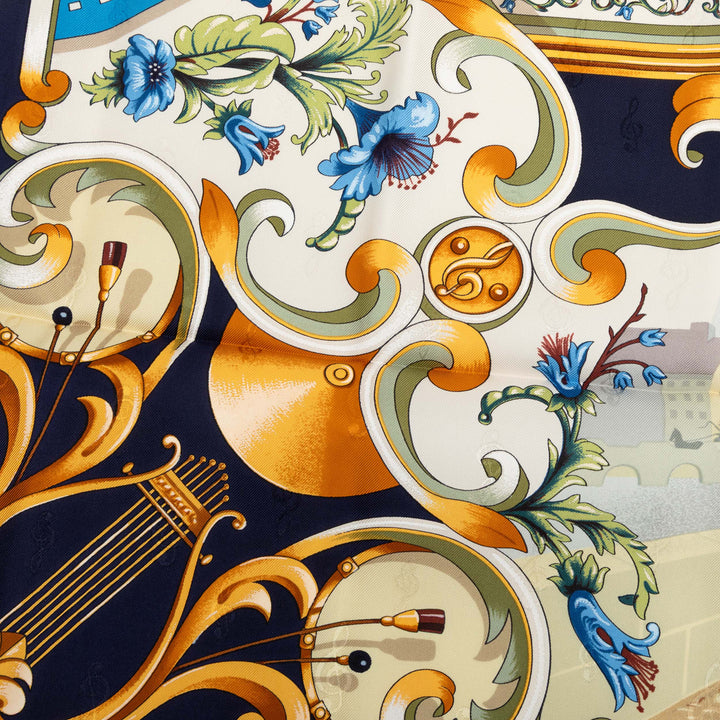 Hermès Carré Orgauphone Et Autres Mecaniques 90 Bleu – vue 3 – GABY PARIS
