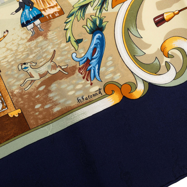Hermès Carré Orgauphone Et Autres Mecaniques 90 Bleu – vue 5 – GABY PARIS