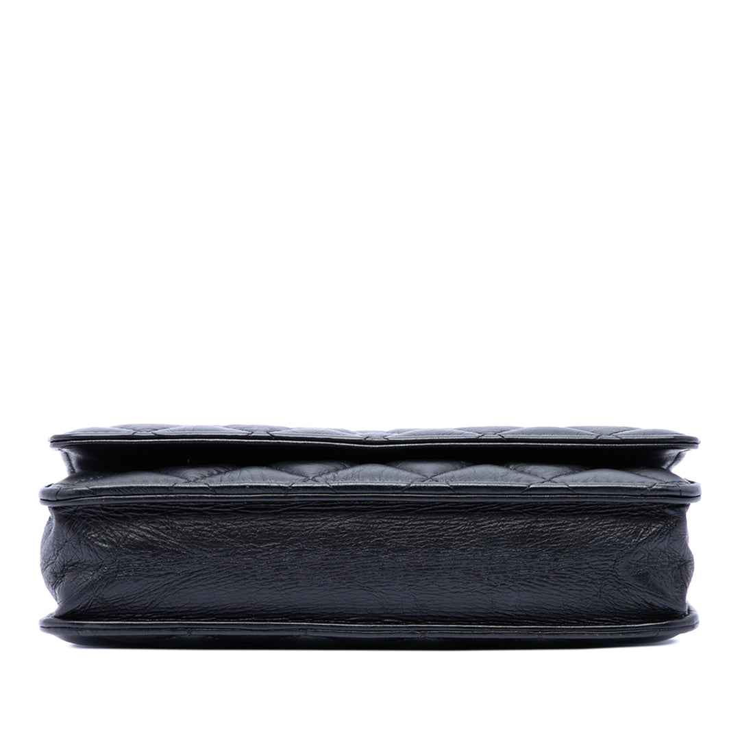 Chanel CC Matelassé vieilli Cuir de veau Pompon Wallet on Chain