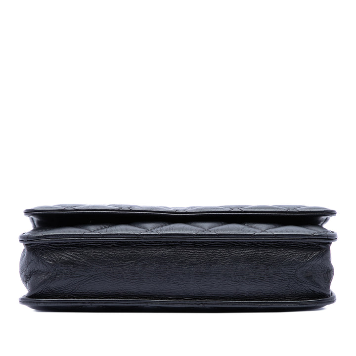 Chanel CC Matelassé vieilli Cuir de veau Pompon Wallet on Chain