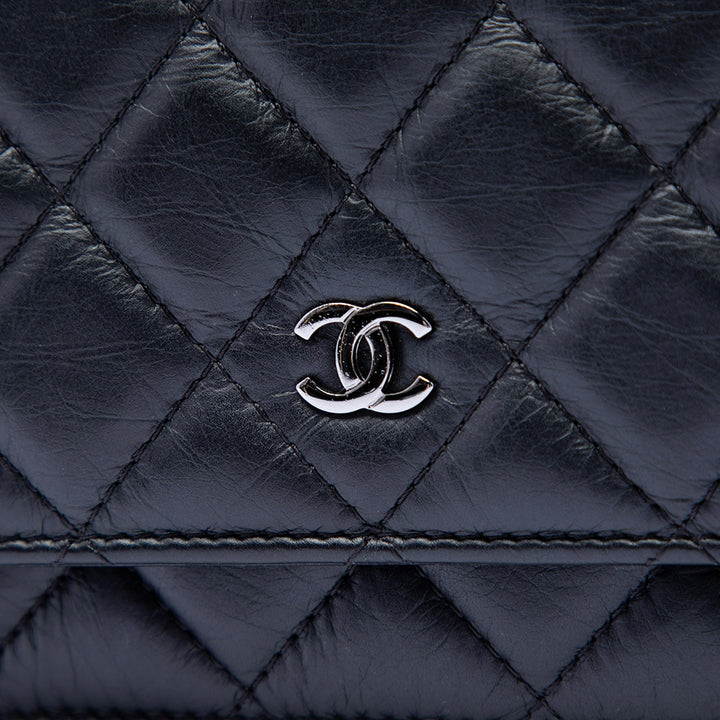 Chanel CC Matelassé vieilli Cuir de veau Pompon Wallet on Chain