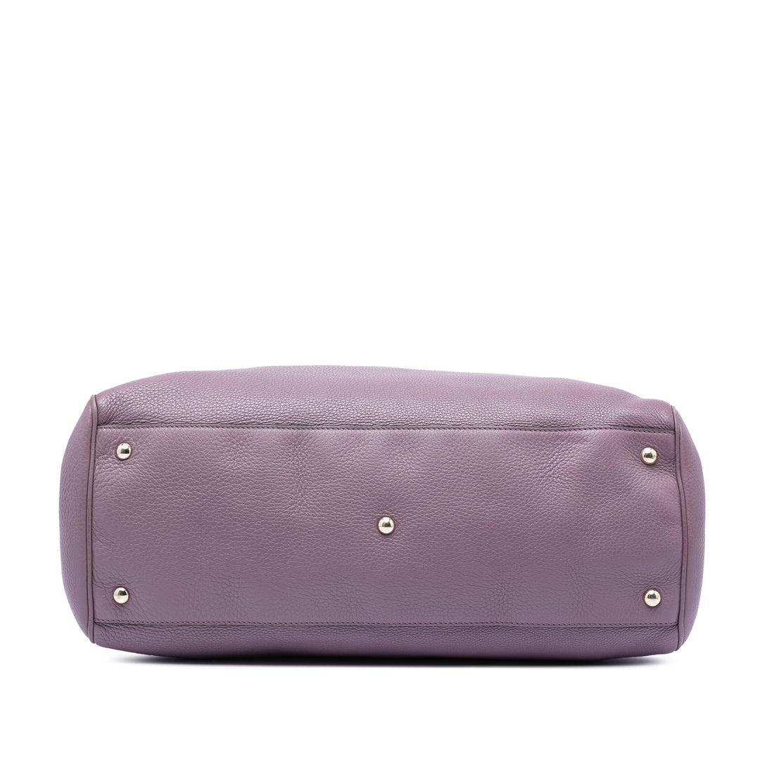 Bamboo Cabas Grand Cuir de veau Violet