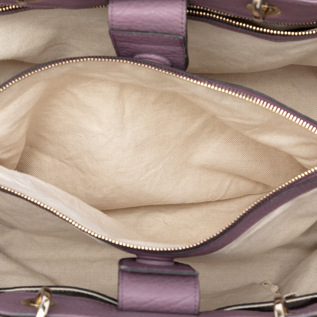 Bamboo Cabas Grand Cuir de veau Violet