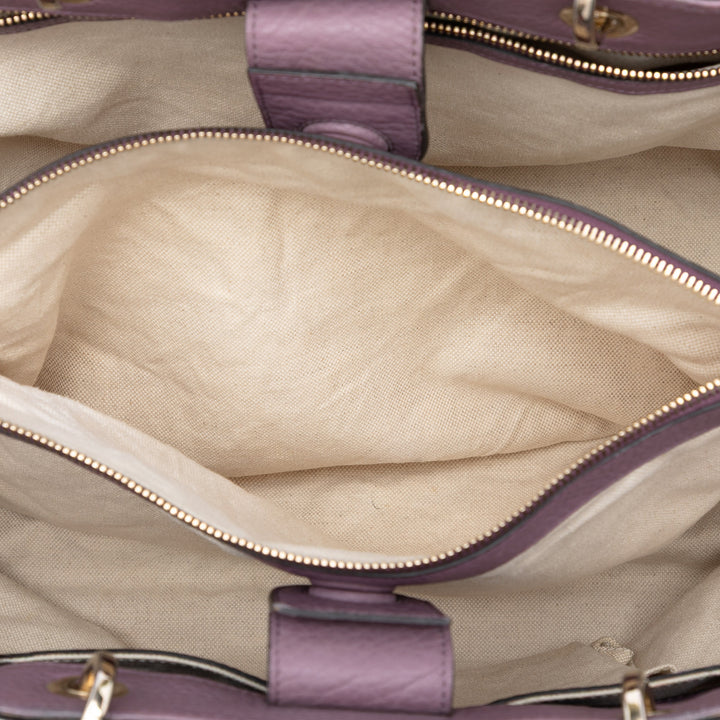 Bamboo Cabas Grand Cuir de veau Violet