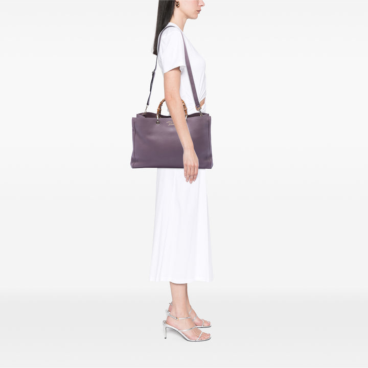 Bamboo Cabas Grand Cuir de veau Violet