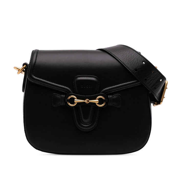 Gucci Medium Cuir Lady Web Sac porté croisé Noir