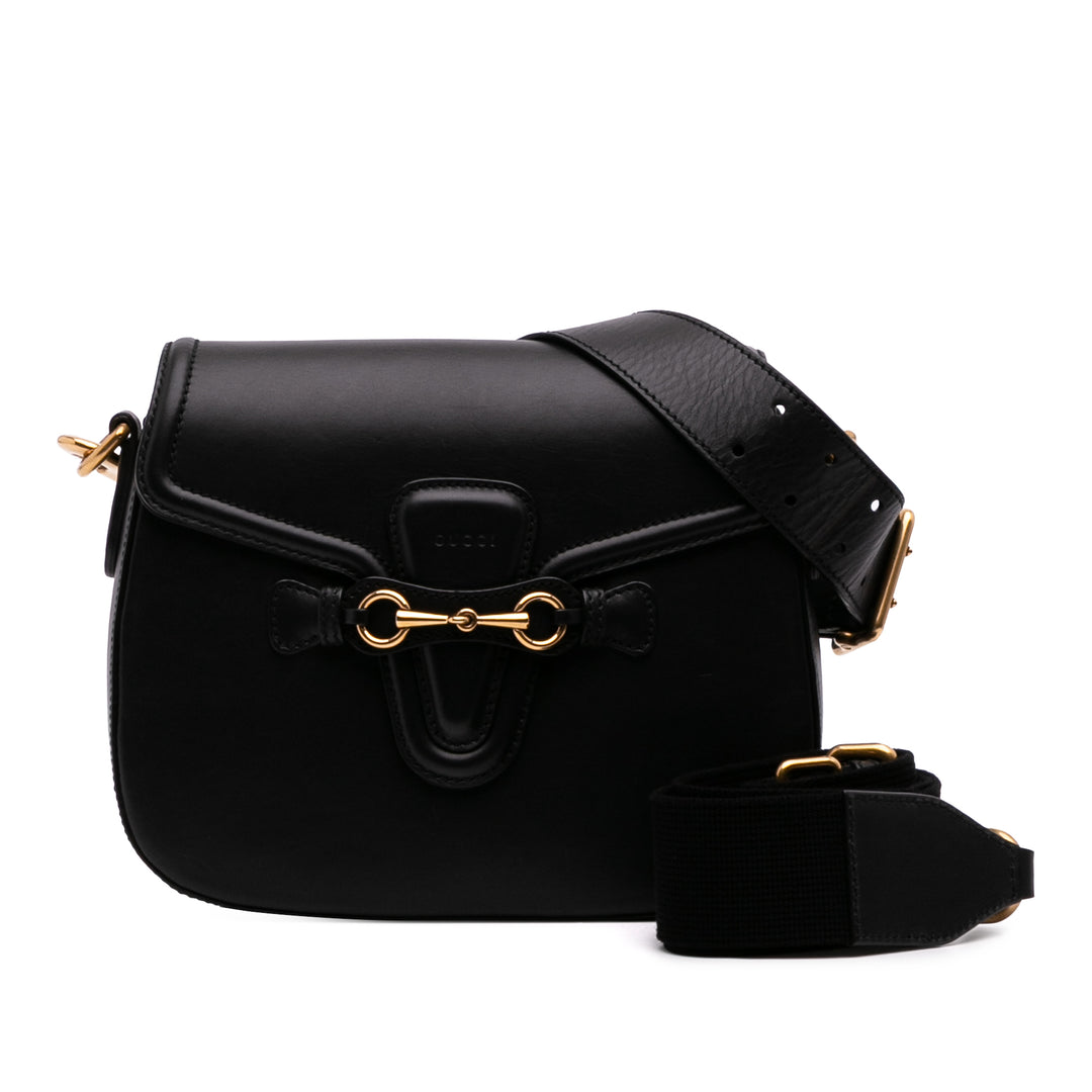 Gucci Medium Cuir Lady Web Sac porté croisé Noir