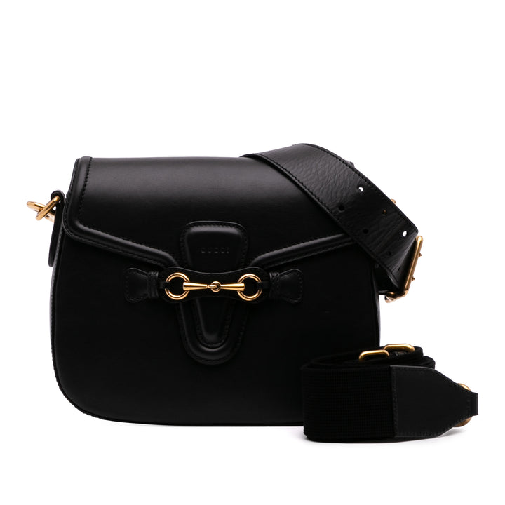 Gucci Medium Cuir Lady Web Sac porté croisé Noir