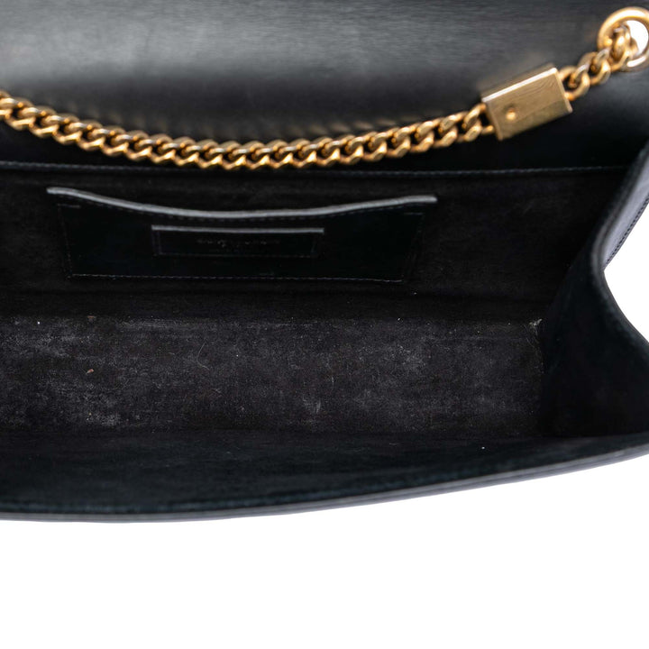 Classic Kate Pompon Sac Moyen Cuir de veau lisse Noir