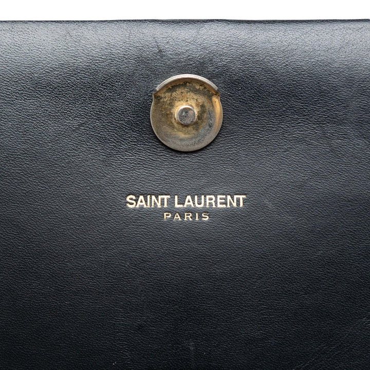 Classic Kate Pompon Sac Moyen Cuir de veau lisse Noir