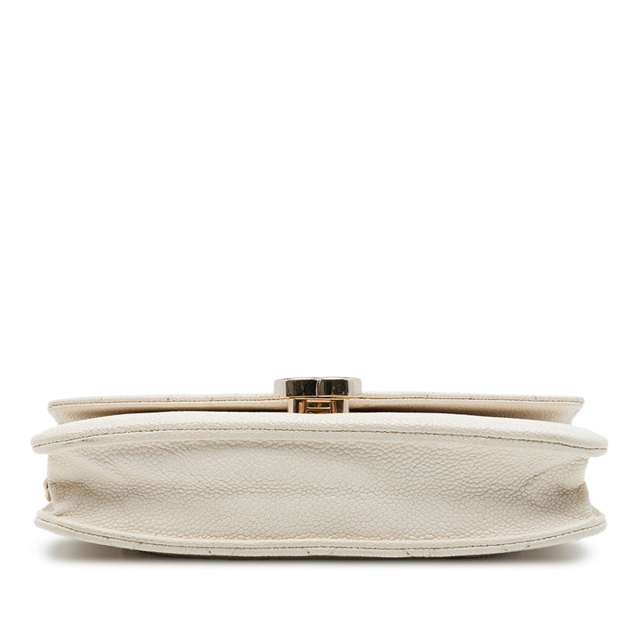 Chanel Sac bandoulière Paris Cuba Matelassé Thread Around Wallet on Chain Cuir caviar Blanc – vue 3 – GABY PARIS