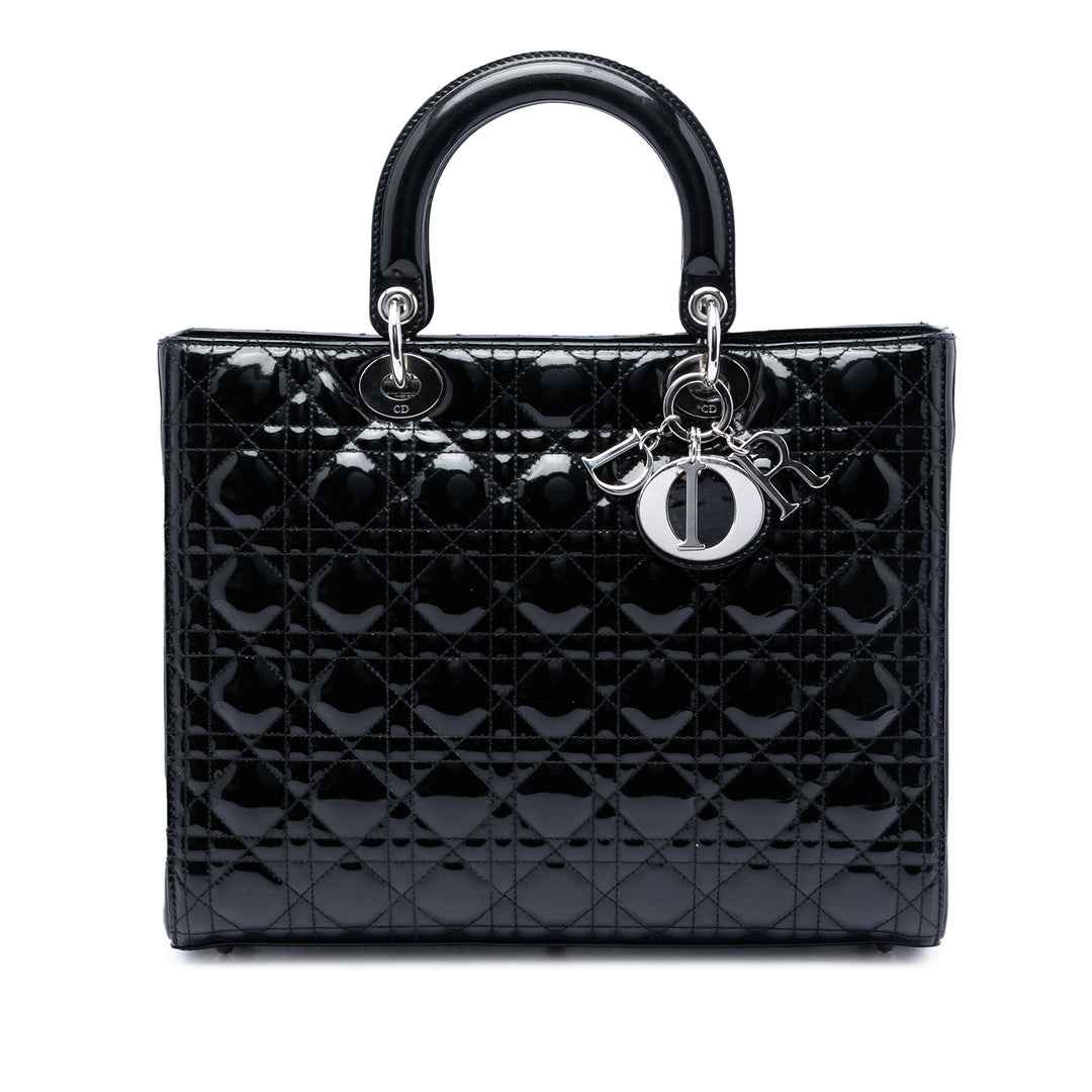 Dior Lady Dior Cannage Grand Noir – vue principale – GABY PARIS