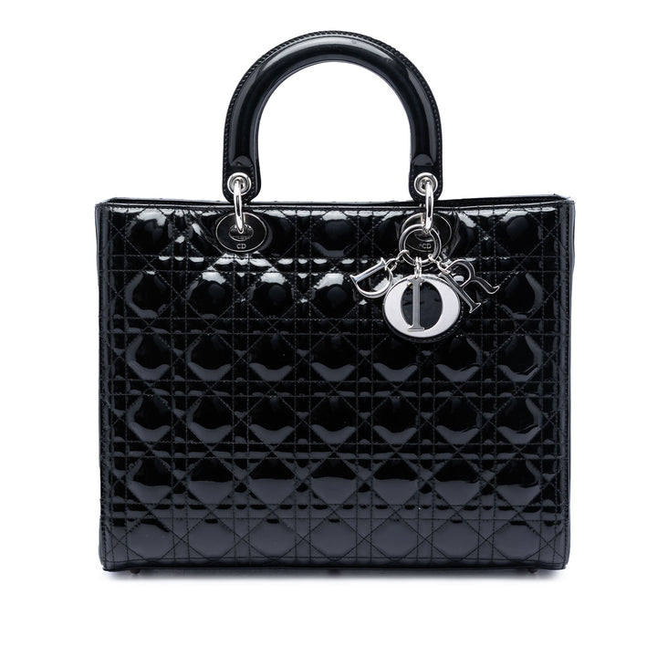 Dior Lady Dior Cannage Grand Noir – vue principale – GABY PARIS