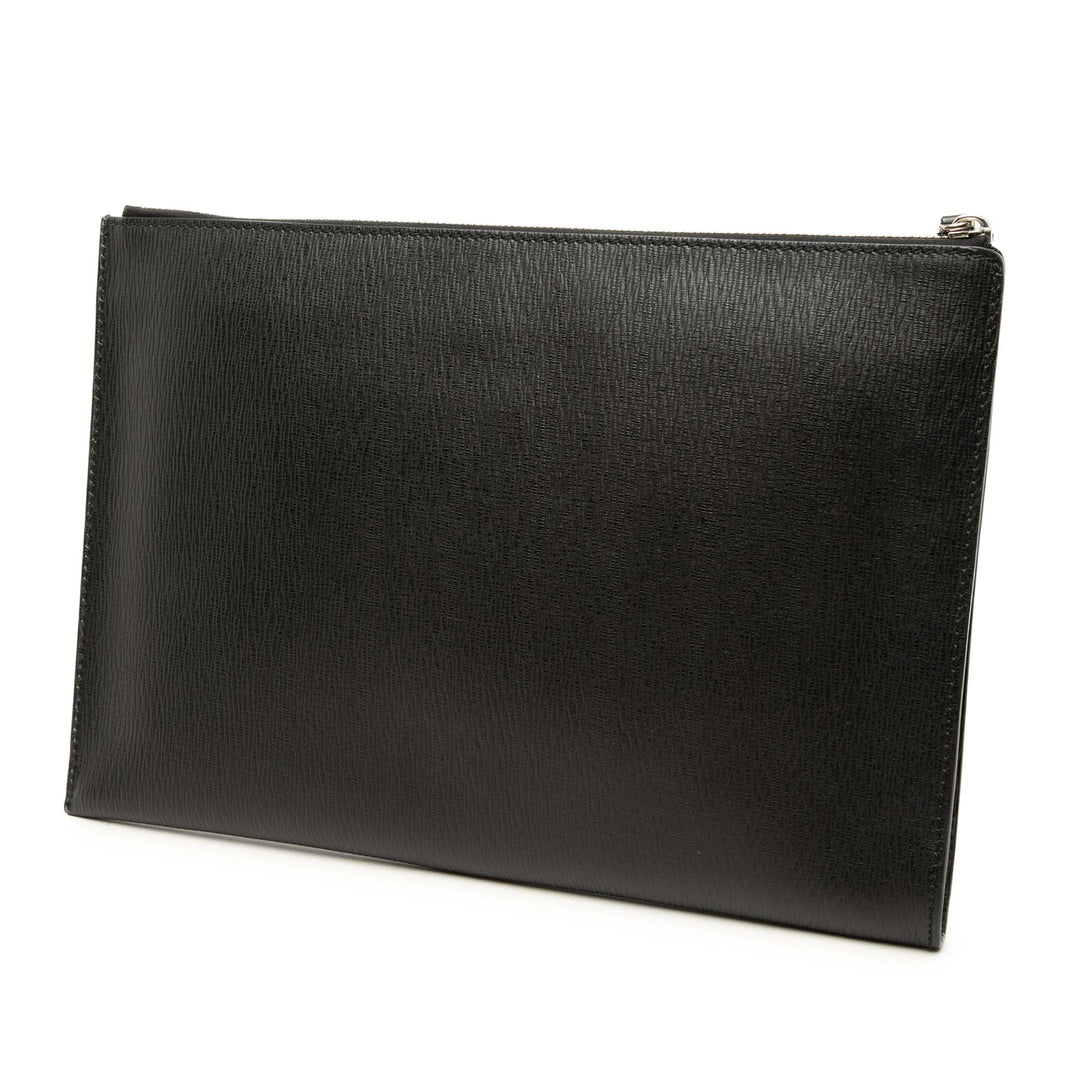 Croc embossé Revival Pochette Cuir de veau Noir