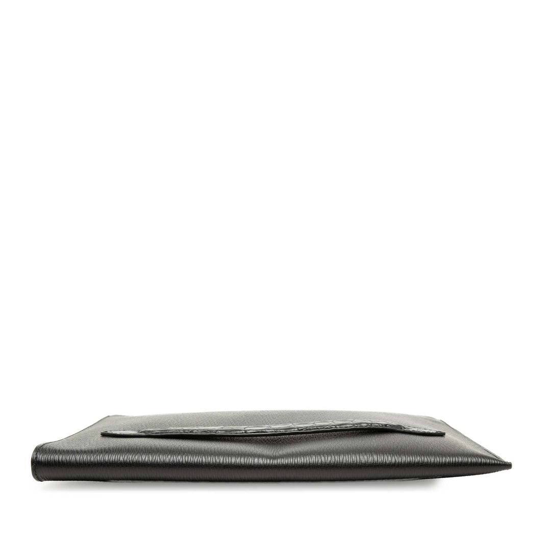 Croc embossé Revival Pochette Cuir de veau Noir