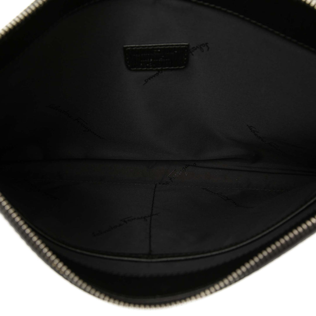 Croc embossé Revival Pochette Cuir de veau Noir