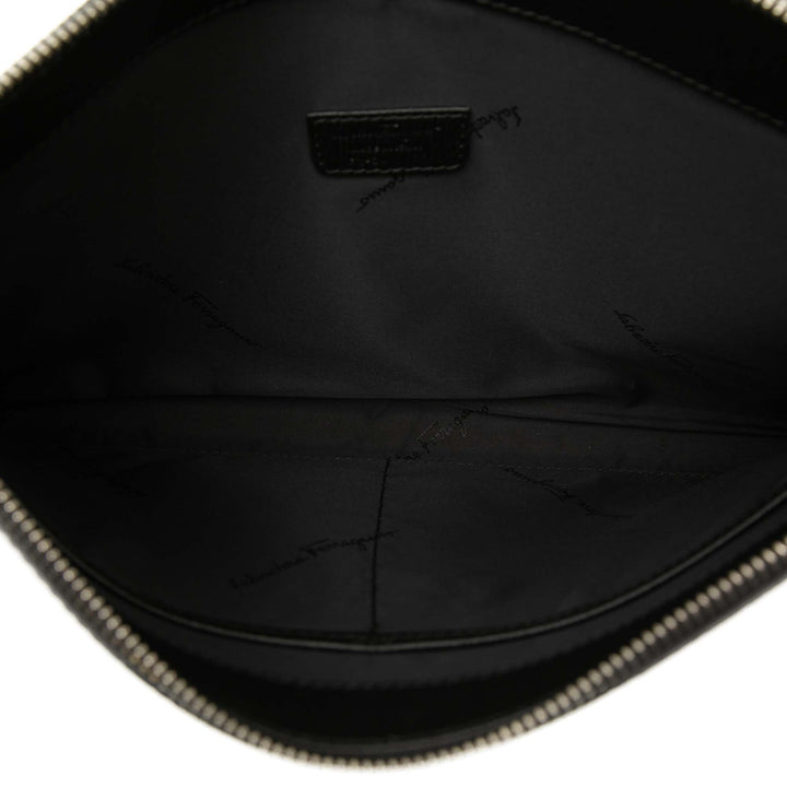 Croc embossé Revival Pochette Cuir de veau Noir