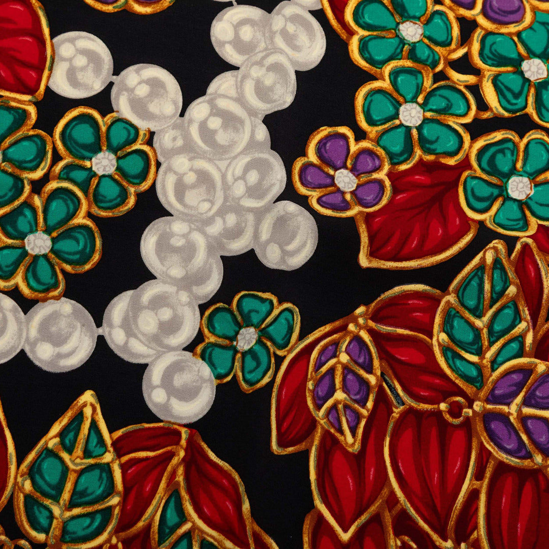 Chanel Perle Imprimé Foulard Noir – vue 6 – GABY PARIS