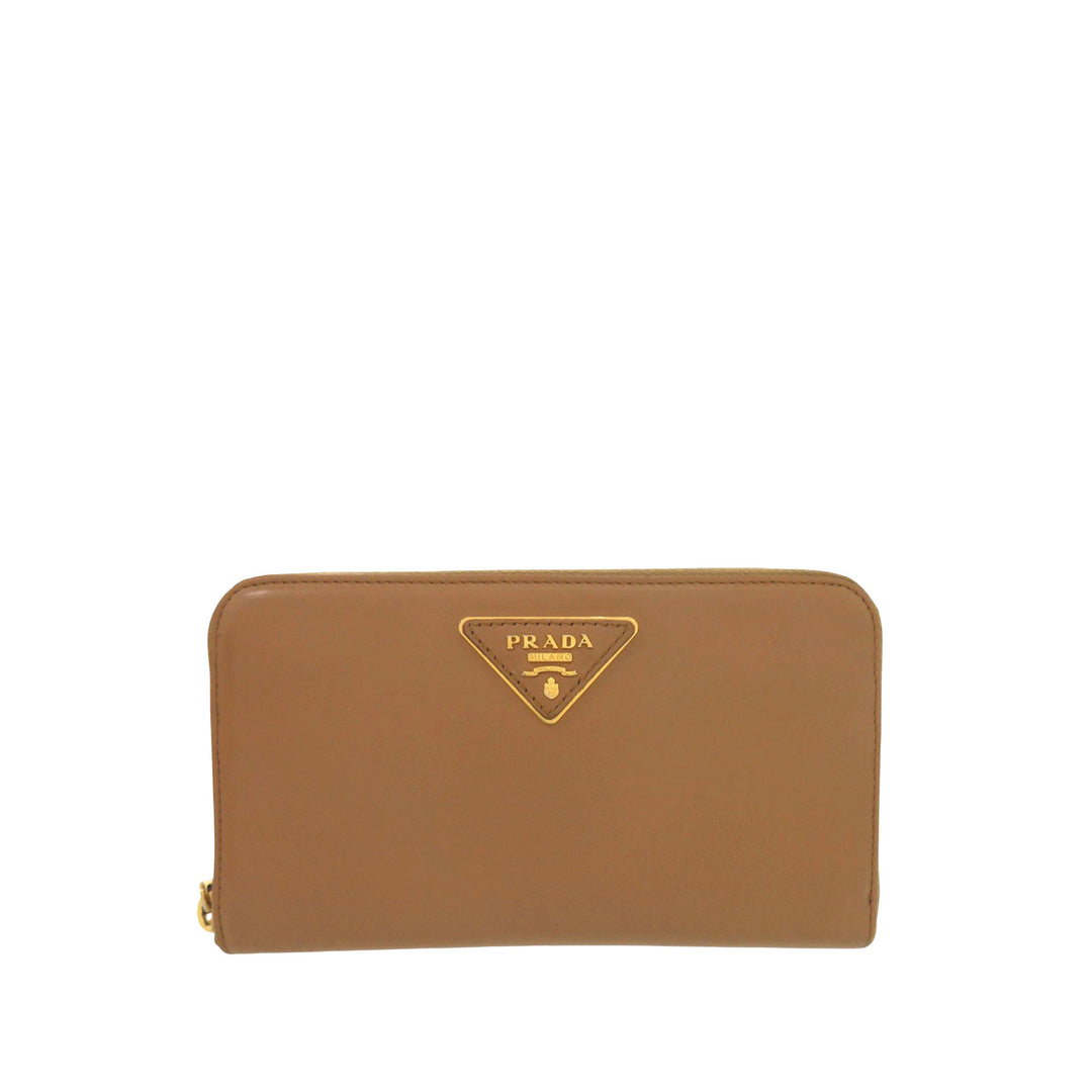Prada Cuir Zip Around Portefeuille