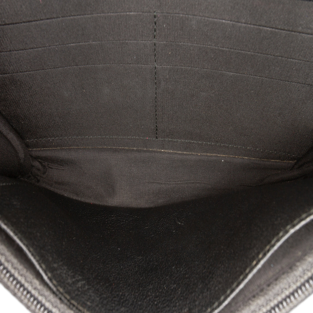 Chanel Studded Grained Cuir de veau Boy Wallet On Chain Noir