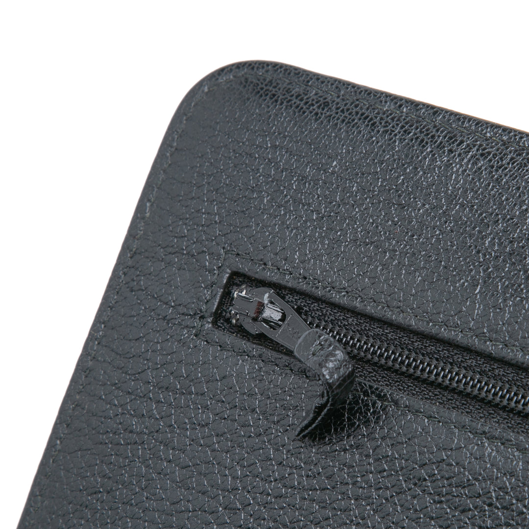 Chanel Studded Grained Cuir de veau Boy Wallet On Chain Noir